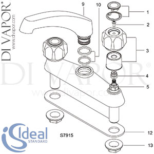 Ideal Standard Fairline Kit Mixer Rim Mounted Deck Clear Kitchen Tap Spare Parts - IDL DV 220